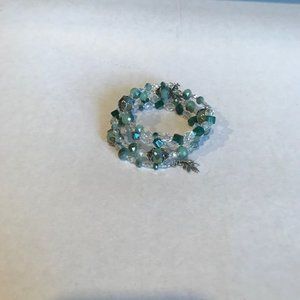 Memory Wire Emerald Stones Bracelet/Choker-NEW